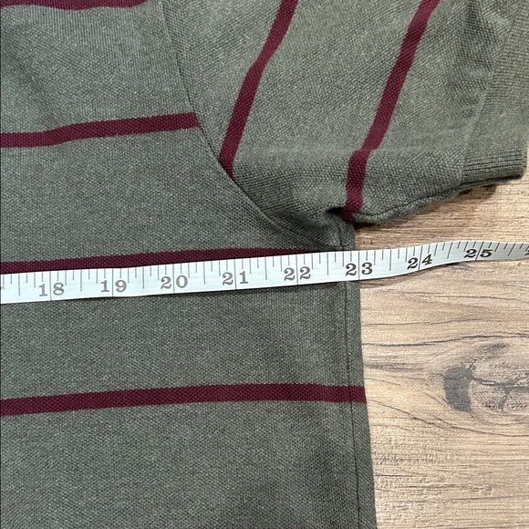 Polo by Ralph Lauren Men's Olive and Burgundy Striped Polo - Picture 5 of 7